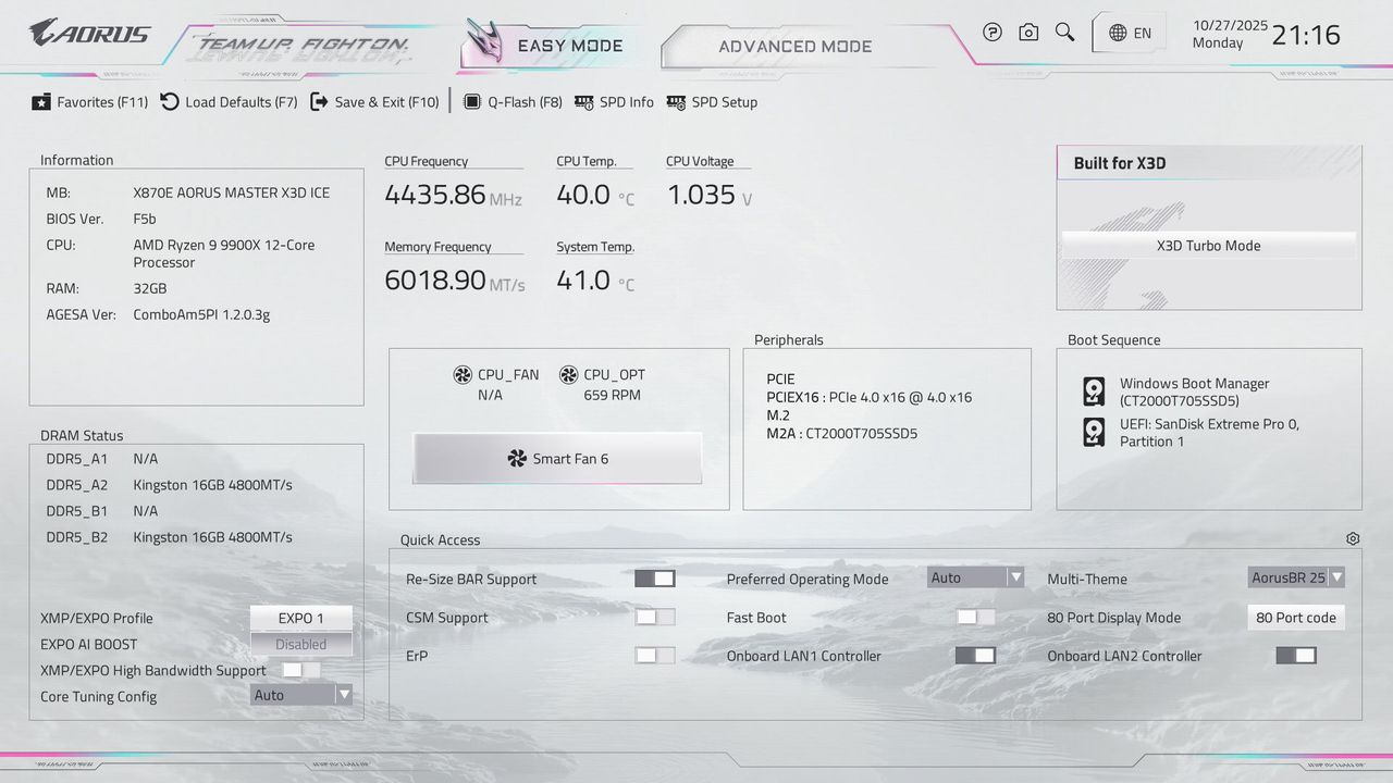 Gigabyte X870E Aorus Master X3D Ice