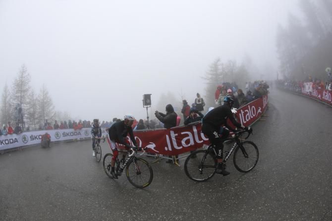Riders struggle on the Jafferau on stage 14