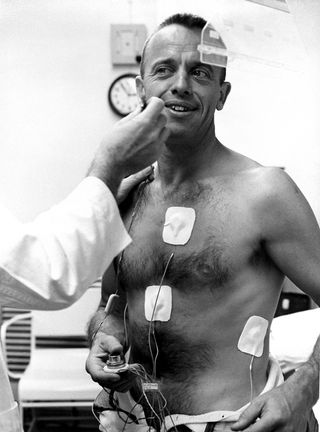 Fifty years ago today, on May 5, 1961, astronaut Alan Shepard became the first American in space. The Freedom 7 spacecraft carried Shepard on a suborbital flight that lasted 15 minutes. He underwent a physical examination prior to the first marned suborbi