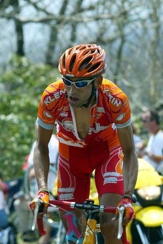 Grajales on the climb of Brasstown Bald in 2004