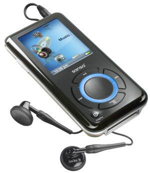 SanDisk's Sansa e200 series MP3 player, whose on-board flash capacity has just been boosted to 8 GB. (Courtesy SanDisk)