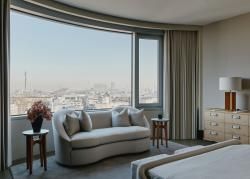 Views of London from apartment master bedroom