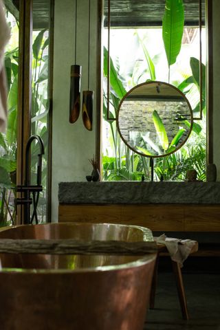 Uma villa leafy interior in Bali