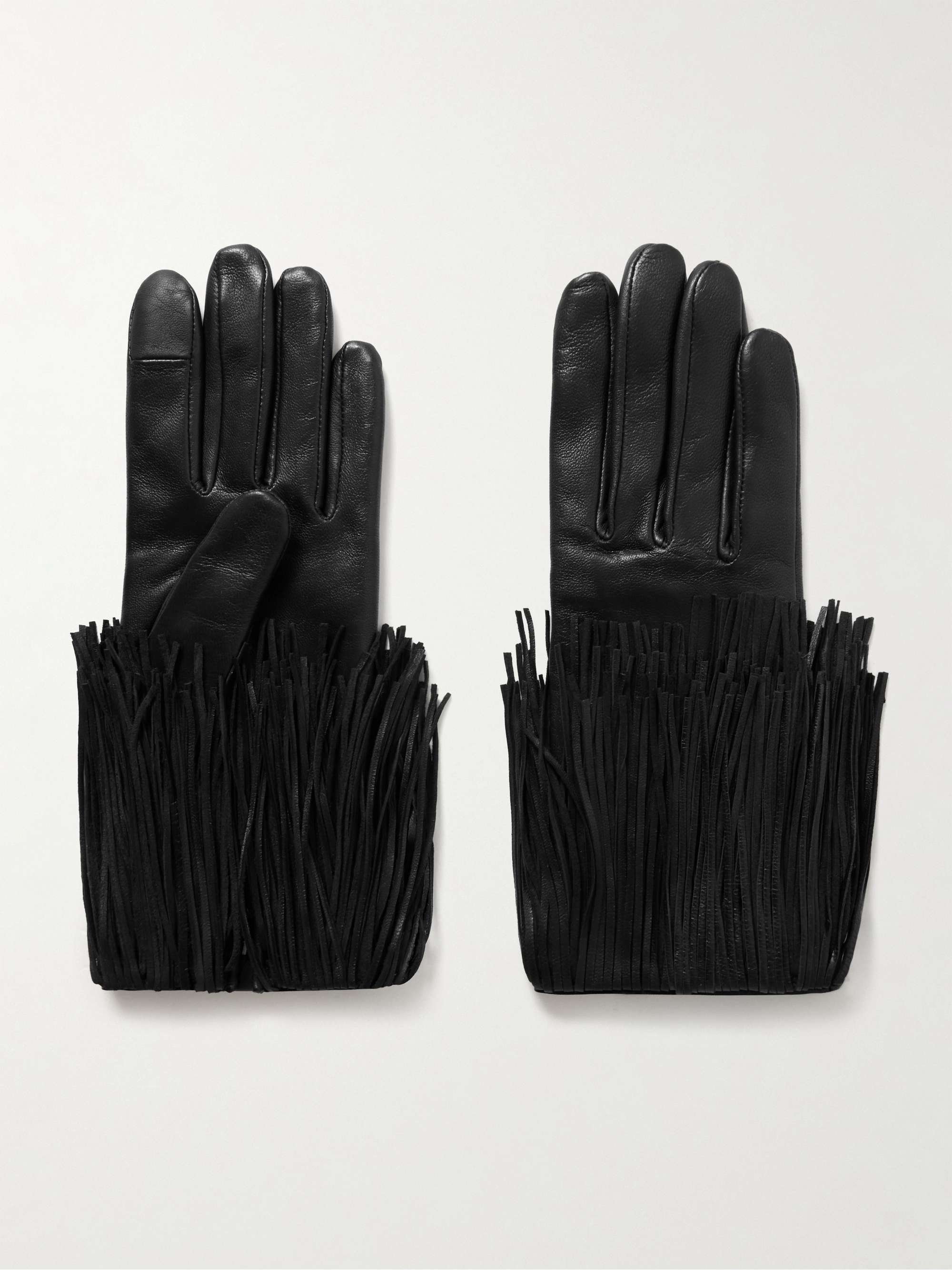 Lena Fringed Leather Gloves