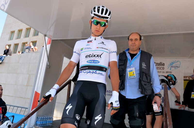Michał Kwiatkowski (Etixx-Quick Step) in the points jersey
