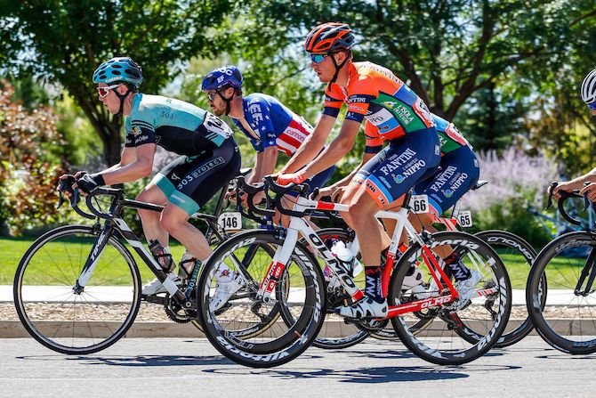 Filippo Fiorelli (Nippo-Vini Fantini) rides in the bunch on the climb during stage 1 of the 2019 Tour of Utah