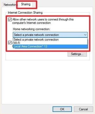 Windows Sharing Tab VPN
