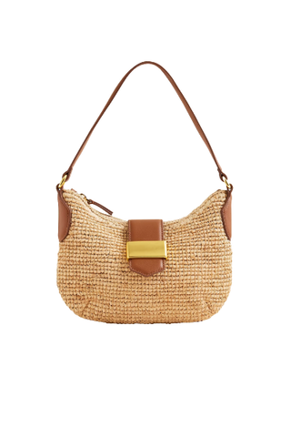 Berkeley Small Shoulder Bag in Handknotted Straw