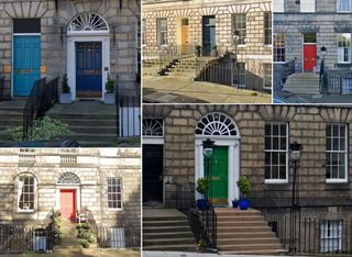 A compilation of door colours in Edinburgh New Town