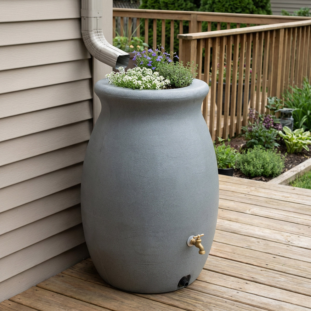 August Grove&amp;reg; Bournon 50 Gal. Plastic Dual Overflow Rain Barrel &amp;amp; Reviews | Wayfair