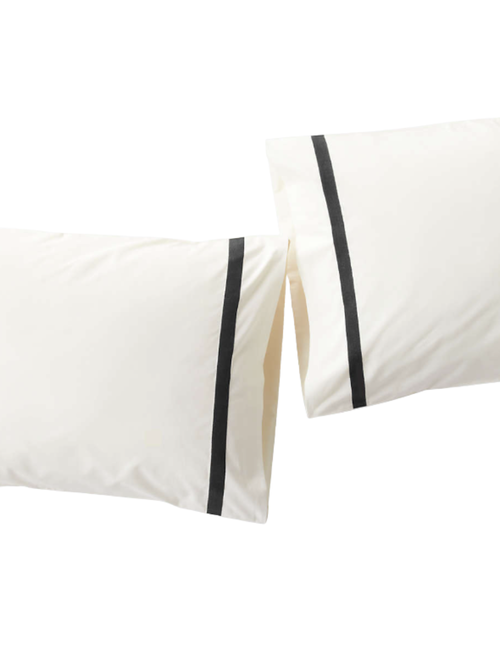 Organic Cotton Percale Tuxedo Stripe Standard Pillowcases, Set of 2