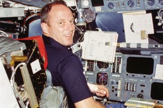 Jack Lousma, seen here aboard space shuttle Columbia in 1982, is the only person to fly in space who was born on Feb. 29, a leap day.