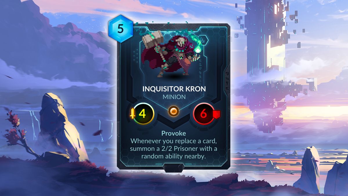 Inquisitor Kron (neutral) &mdash; Counterplay mentioned to me a couple times that they really wanted to support a few under-served deck archetypes with this expansion, and a "replace deck" is one they specifically want to give some love. Inquisitor Kron has fine stats for 5 mana, and when combo'd with an Aethermaster or White Widow already on the board, it could get out of hand quickly.