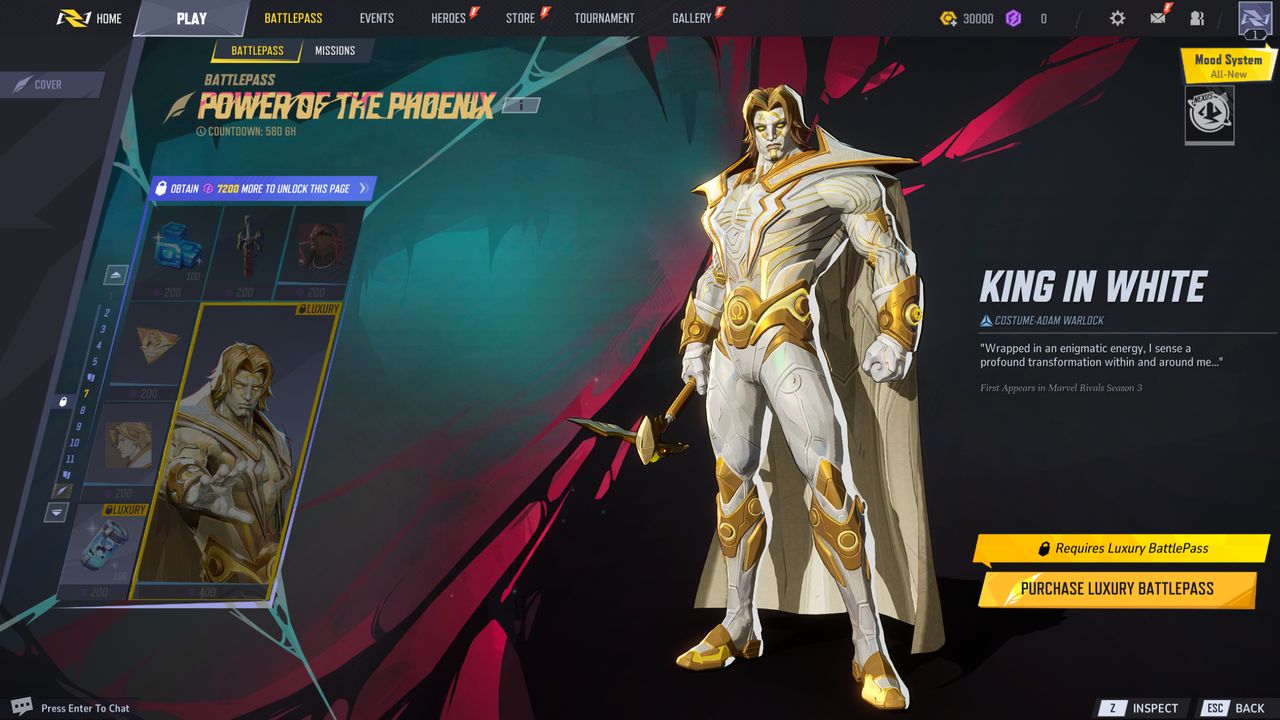 Marvel Rivals Season 3 battle pass: Page 7 of The Abyss Awaken battle pass.
