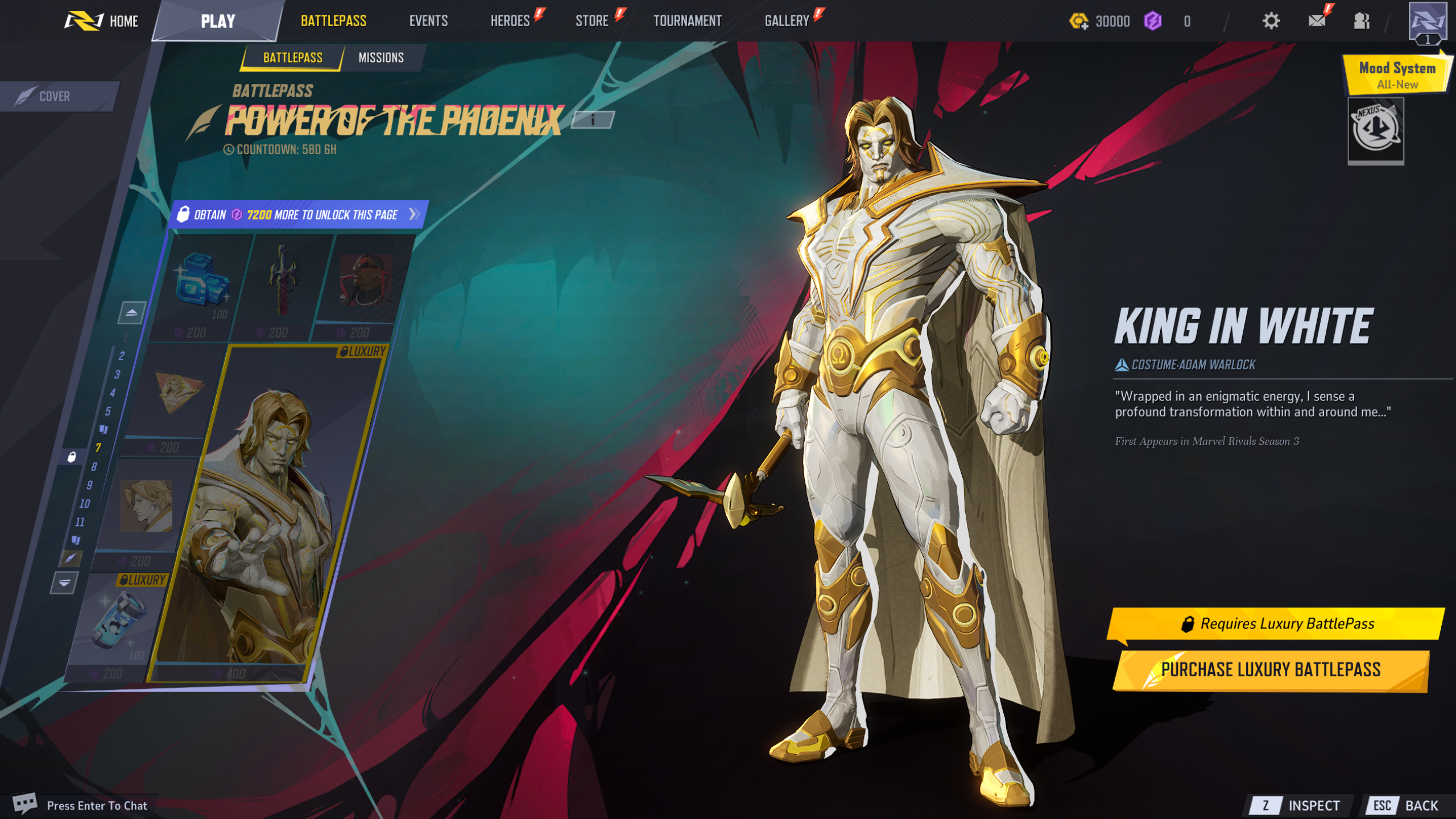 Marvel Rivals Season 3 battle pass: Page 7 of The Abyss Awaken battle pass.