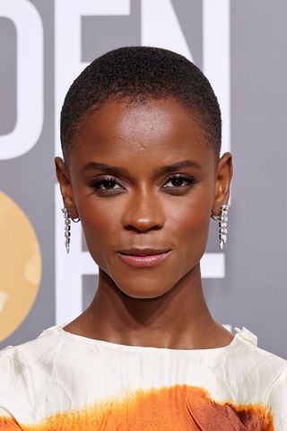 Letitia Wright 2023 Golden Globes beauty look