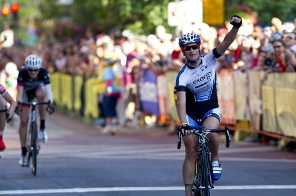 Theresa Cliff-Ryan (ExergyTWENTY12) won stage 2 of the Nature Valley Grand Prix at the St. Paul Downtown Criterium