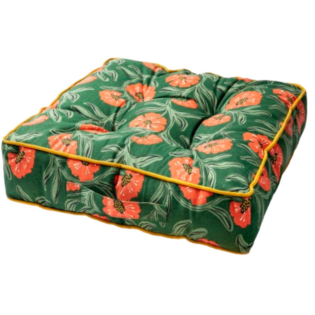 Floor cushion, floral pattern