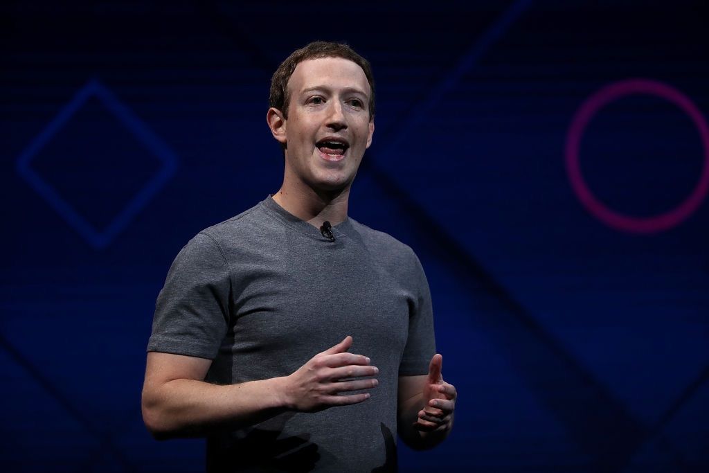 Facebook CEO Mark Zuckerberg delivers the keynote address at Facebook&#039;s F8 Developer Conference on April 18, 2017 at McEnery Convention Center in San Jose, California.