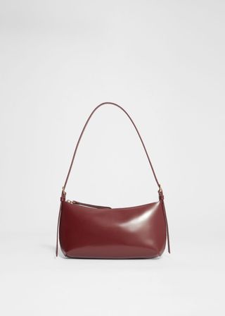 Glossed-Leather Shoulder Bag