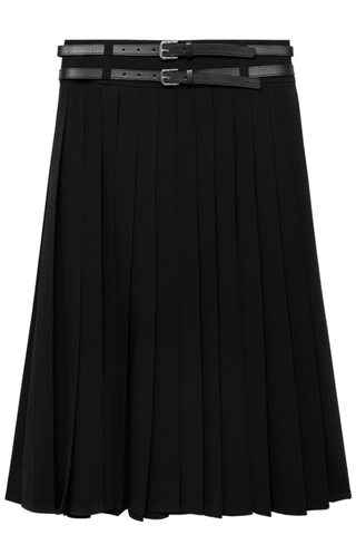 Double-Belted Pleated Skirt - Women | Mango United Kingdom