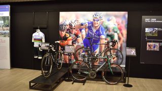 The store has an area dedicated to Tom Boonen and some of his most famous bikes