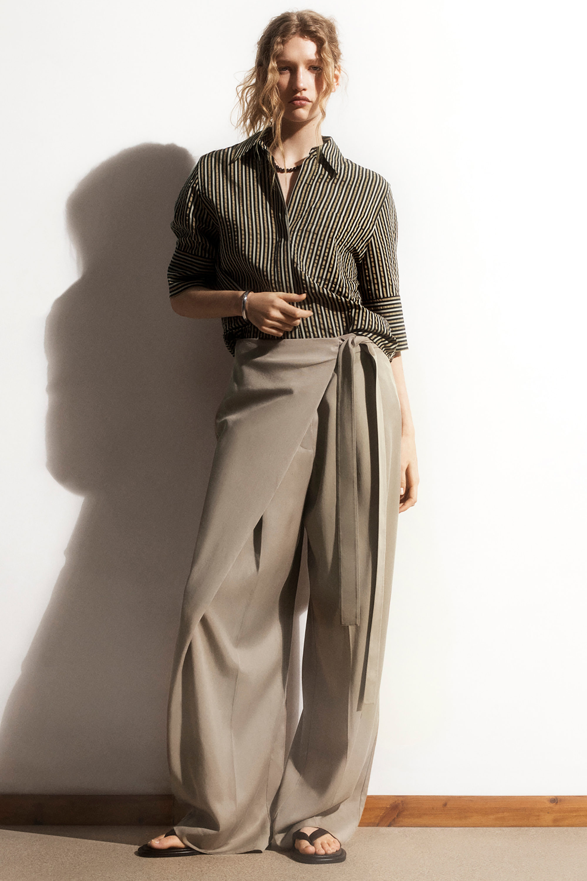 Fluid Wrap-Front Trousers