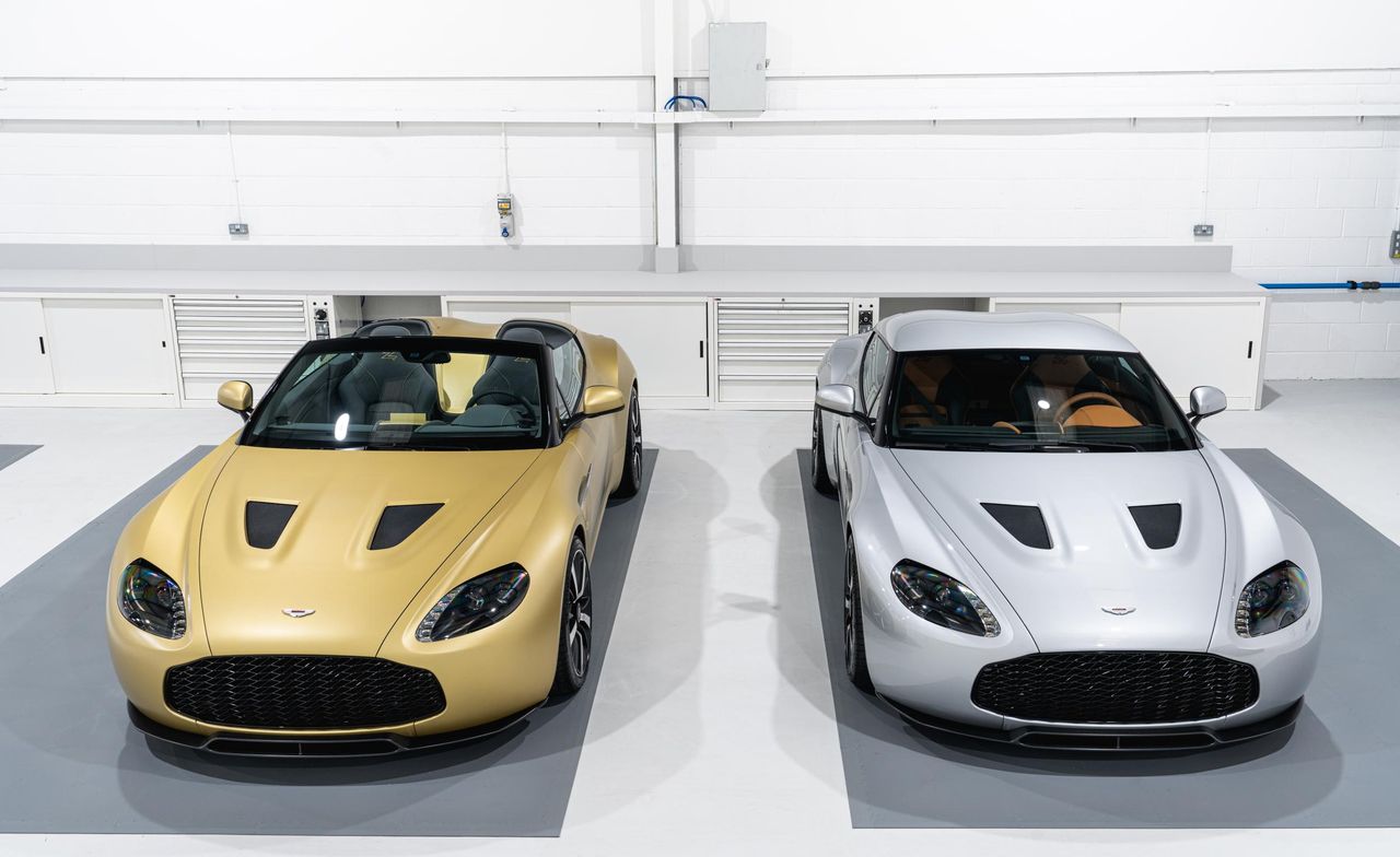 Aston Martin Vantage V12 Zagato Heritage Twins by R-Reforged in gold and white