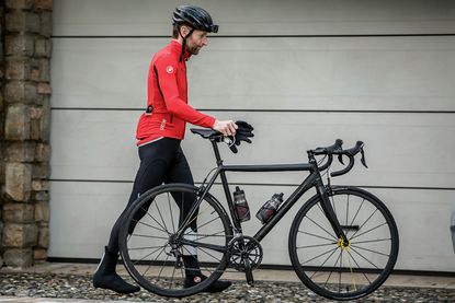 cyclist in rain jacket