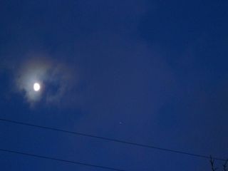 The Moon and Jupiter over Minsk, Belarus