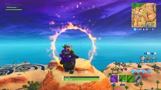 the familiar flaming hoops return to fortnite this week but instead of clearing them with leaping vehicles you ll instead need to launch through flaming - all hoops fortnite