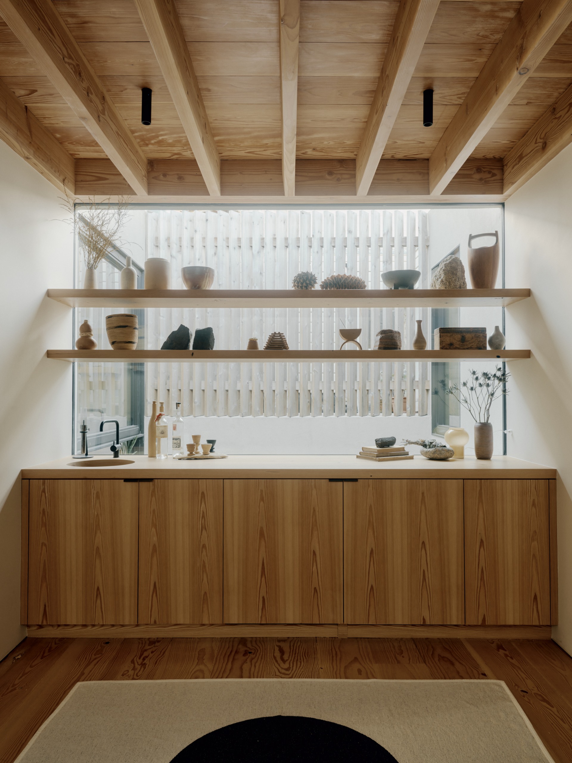 Precita House, San Francisco, a warm, natural-feeling home using timber and neutral colours