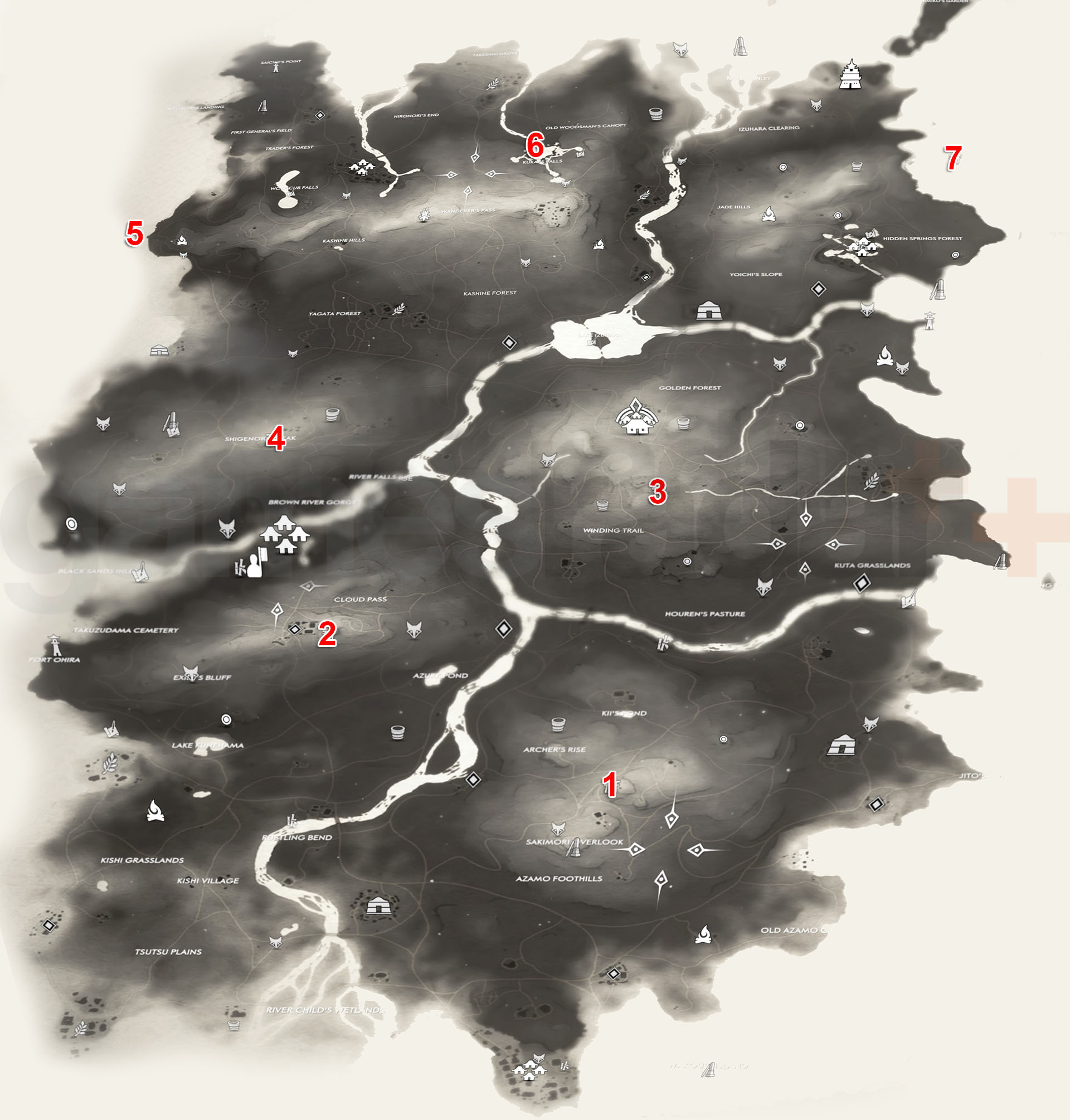 full map ghost of tsushima