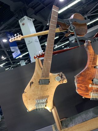 A Sankey Guitars build, on display at the 2023 NAMM show