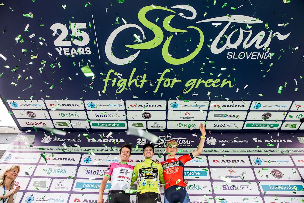 Uran, Roglic and Mohoric on the tour de Slovenie podium