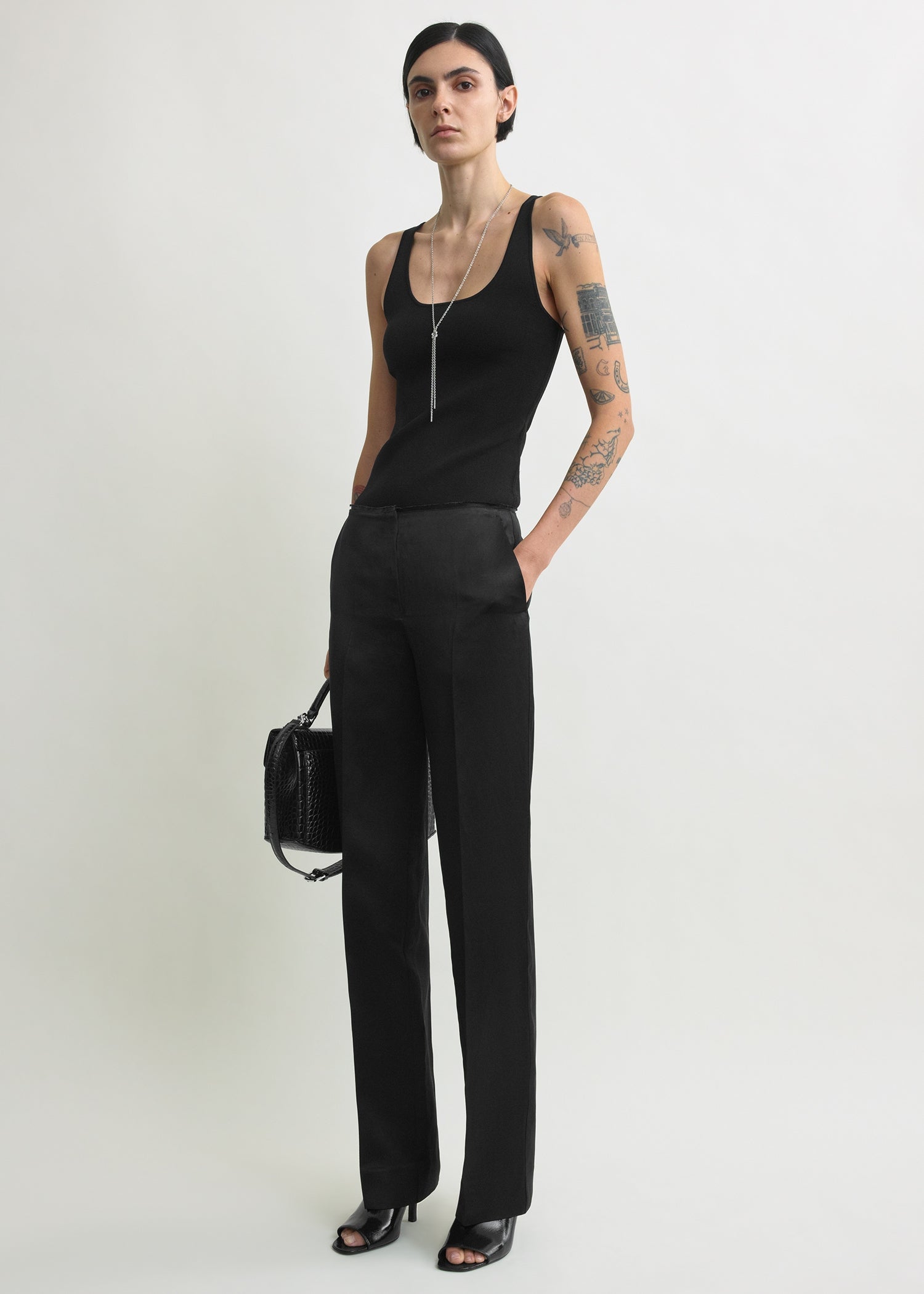 Easy Raw Edge Trousers Black - 30
