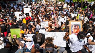 protesters marching for Black Lives Matter