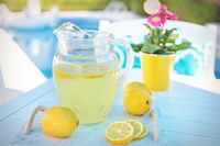 a pitcher of fresh-made lemonade