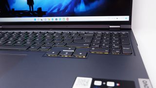 Lenovo Legion 5 Pro 16 gaming laptop's keyboard up-close