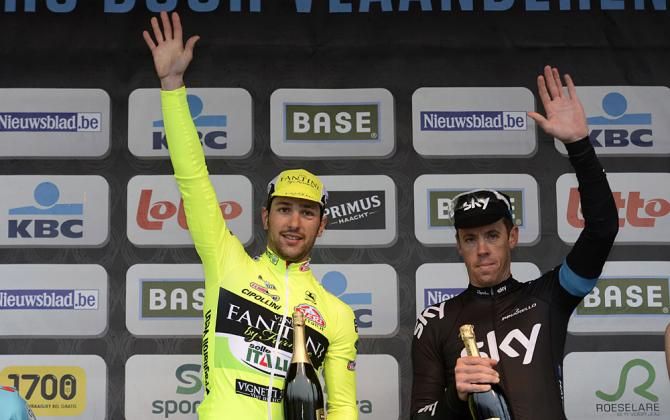 Oscar Gatto (Vini Fantini - Selle Italia) and Mathew Hayman (Sky)