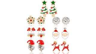 Multi-stud Christmas earring set