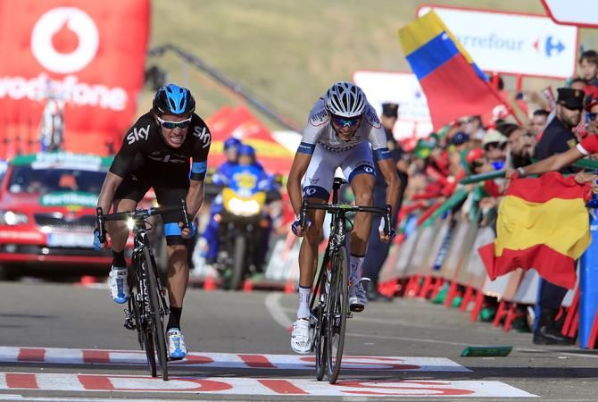 Rigoberto Uran bridged up to Barguil but lost in the sprint