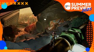 Grounded 2 screenshot showing players exploring an ice cream truck, with Summer Preview 2025 branding