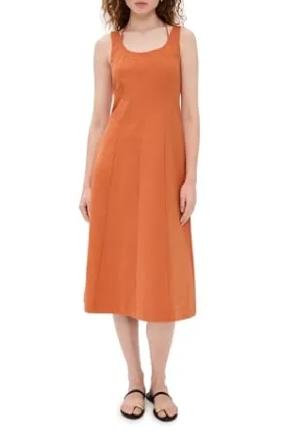 Vince Womens Seamed Tank Dress, Dusk Ember, 4