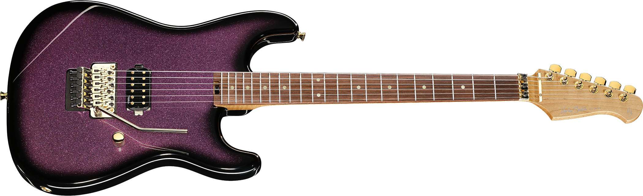 Harley Benton goes for the '80s vibe as it refreshes its ST-80FR shred guitars in six Sparkle Burst finishes &ndash; including Hologram.