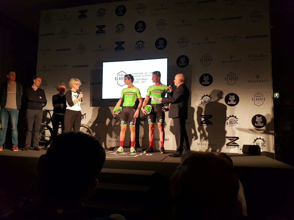 Cannondale-Drapac unveil their new POC team kit at the Roleur Classic in London