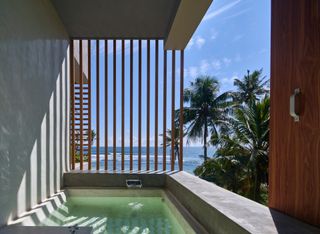 Private room bathtub on balcony at Sri Lanka Harding hotel by Anarchitect