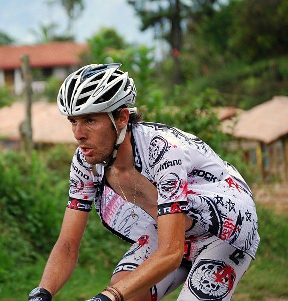 Spanish rider David Martin (Rock Racing) stays cool on one of the climbs during stage six.