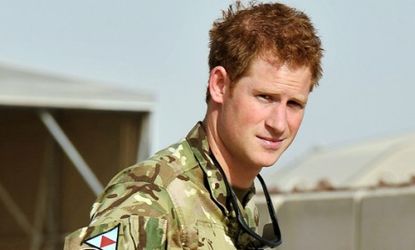 Prince Harry gives the thumbs up while at Camp Bastion, Afghanistan, on Sept. 7: The British royal's second tour has been met by death threats from the Taliban.