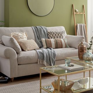 Dunelms conscious choice range of living room with sofa and accessories